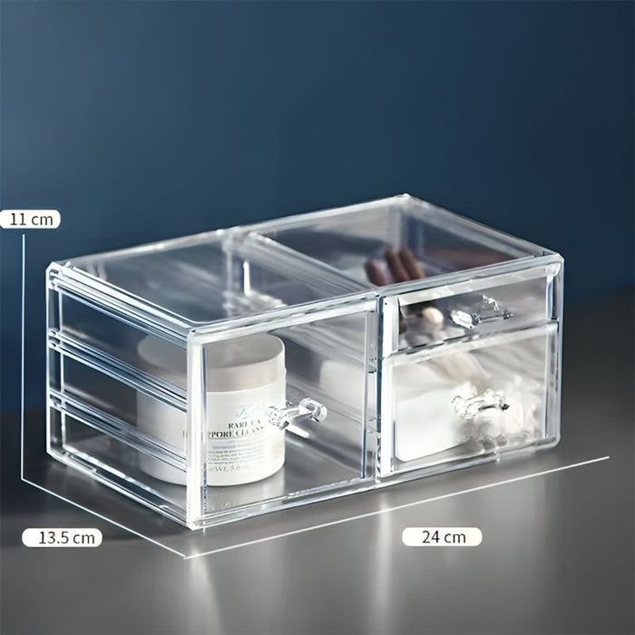 Beauty Crystal Box, Organisateur Élégant et Polyvalent pour Maquillage et Bijoux