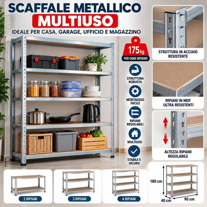 Scaffale metallico caratteristiche e misure