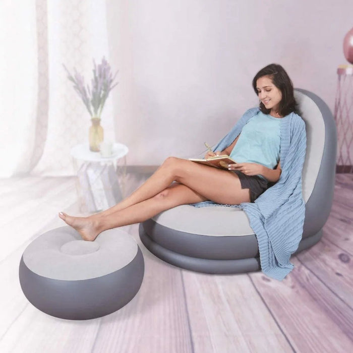 Poltrona Gonfiabile Deluxe con Poggiapiedi