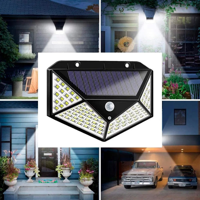 Kit 4 Luci Solari Esterne ad Energia Solare 100 LED