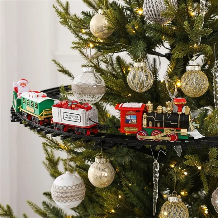 Trenino Xmas Joy Pista Elettrica con Luci e Suoni per Albero di Natale