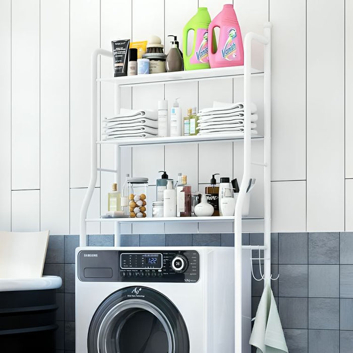 Iron Storage Scaffale Salvaspazio Multifunzionale per Bagno Supporto per Lavatrice