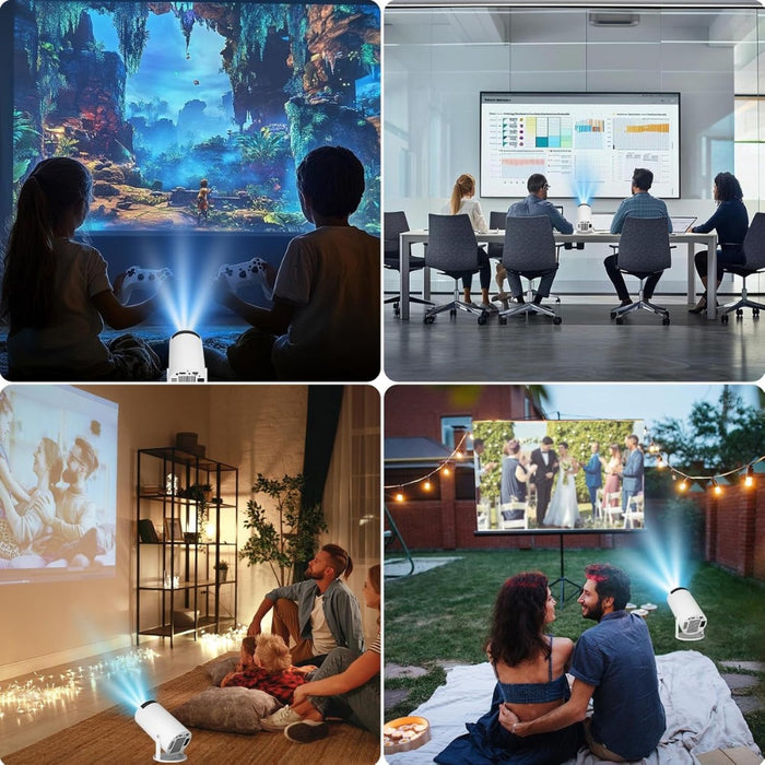 CinemaBlast Projecteur 4K WiFi Bluetooth Home Cinéma Gaming 2 Joysticks