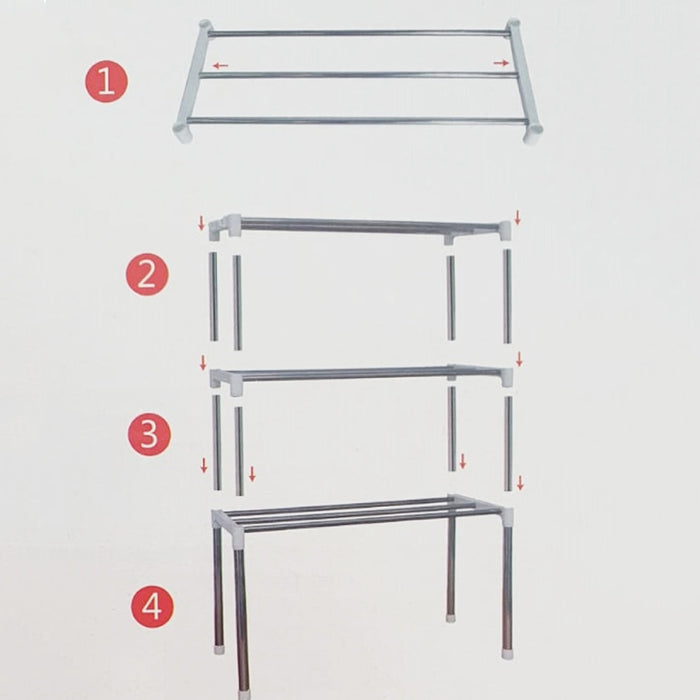 3-Tier Space-Saving Kitchen Shelf, Silver