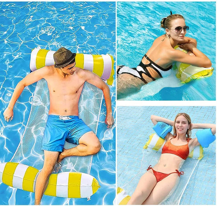 Amaca Galleggiante Gonfiabile 4 in 1 per Mare e Piscina - 3 Pezzi