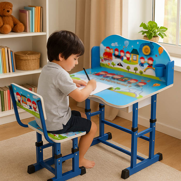 Bureau et Chaise Réglables Banc d'Étude pour Enfants
