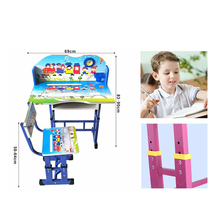 Bureau et Chaise Réglables Banc d'Étude pour Enfants