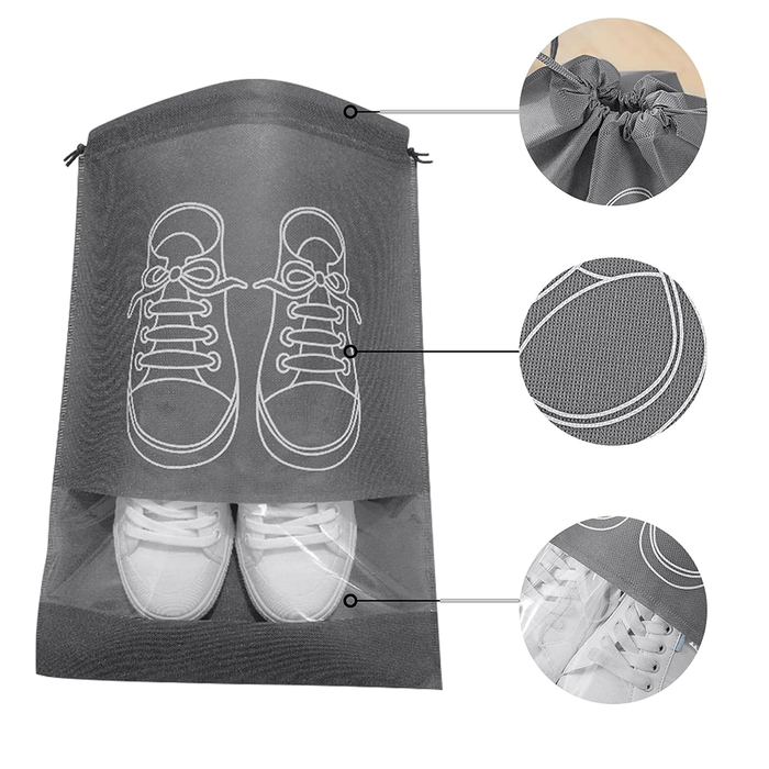 Sacchetto Porta Scarpe da Viaggio con Finestra Trasparente Antipolvere