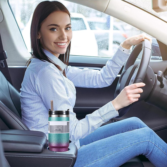 Borraccia Termica in Acciaio con Cannuccia 900ml