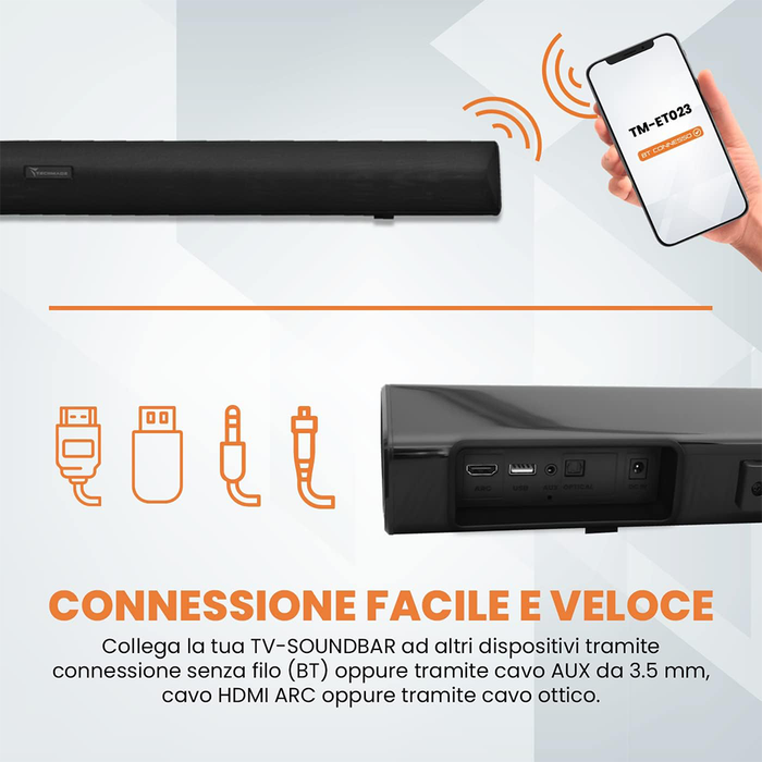 Soundbar Bluetooth per TV 60W