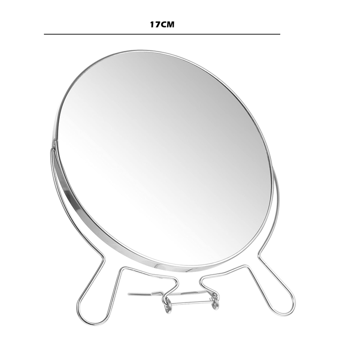 Specchio da Trucco Rotante a Due Facce per Tavolo e Bagno