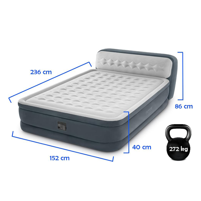 Materasso Gonfiabile Matrimoniale con Tecnologia Fiber-Tech e Pompa Elettrica Integrata