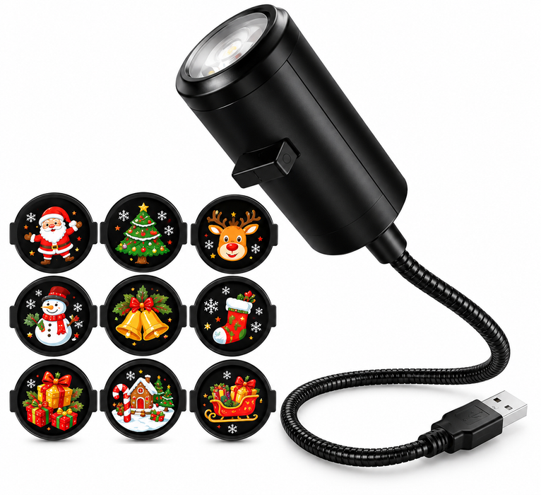 Proiettore Natalizio HD USB con Dischi Intercambiabili – Luci di Natale lumixmas