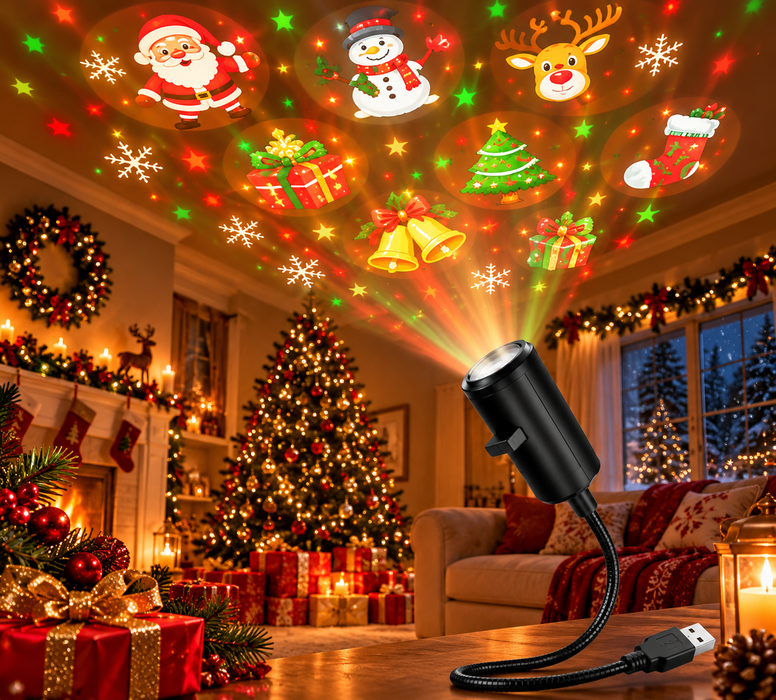 Proiettore Natalizio HD USB con Dischi Intercambiabili – Luci di Natale lumixmas