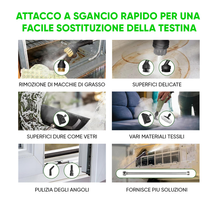 Steam Cleaner Idropulitrice a Vapore 2500W - Igienizza senza detergenti
