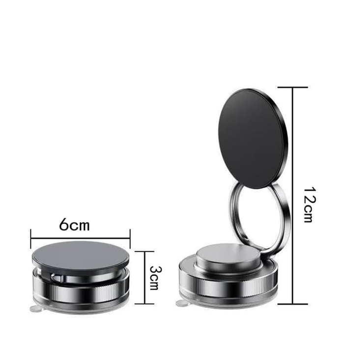 Support magnétique pour smartphone avec base rotative et ventouse