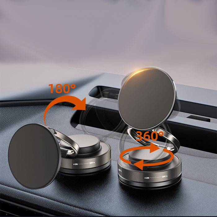 Support magnétique pour smartphone avec base rotative et ventouse