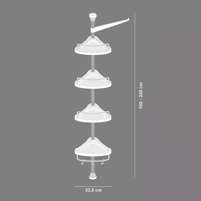 Étagère d'angle de salle de bain réglable