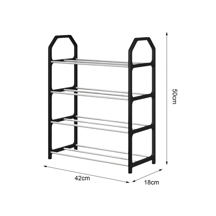 Étagère à Chaussures Gain de Place Compacte à 4 Niveaux
