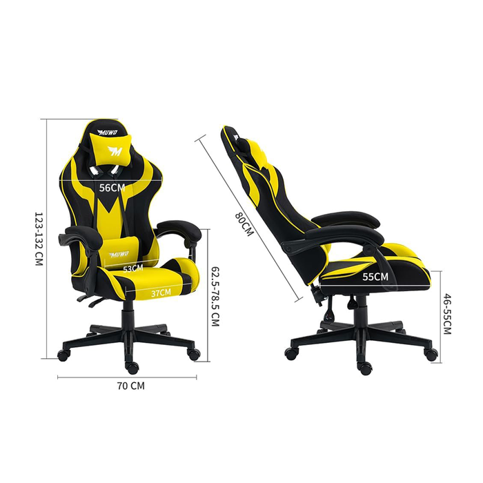 Chaise de gaming ergonomique avec assise réglable et dossier amovible