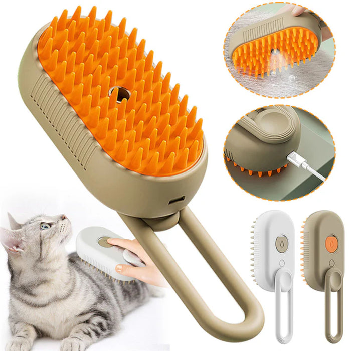 Brosse vapeur 3 en 1 Steamy pour chats et chiens