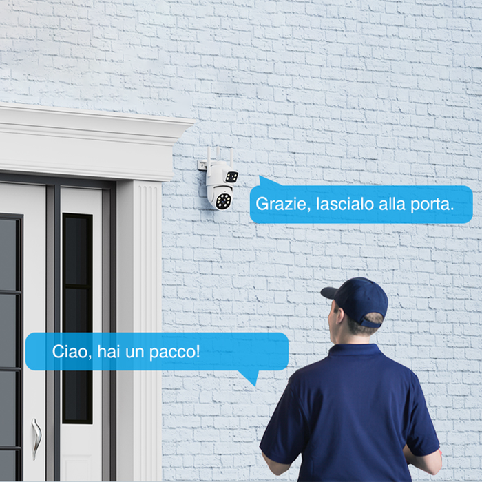Caméra Wi-Fi extérieure 2,5K à double objectif