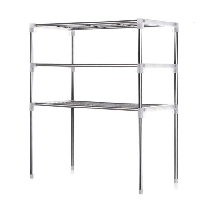 3-Tier Space-Saving Kitchen Shelf, Silver