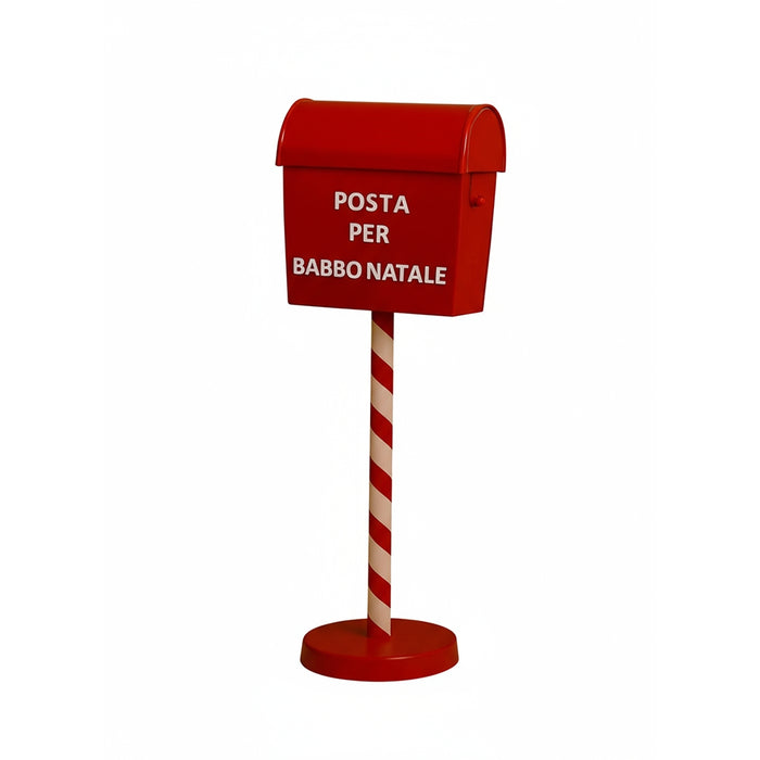 Cassetta delle Lettere Natalizia Decorativa Posta per Babbo Natale 50 cm in Metallo