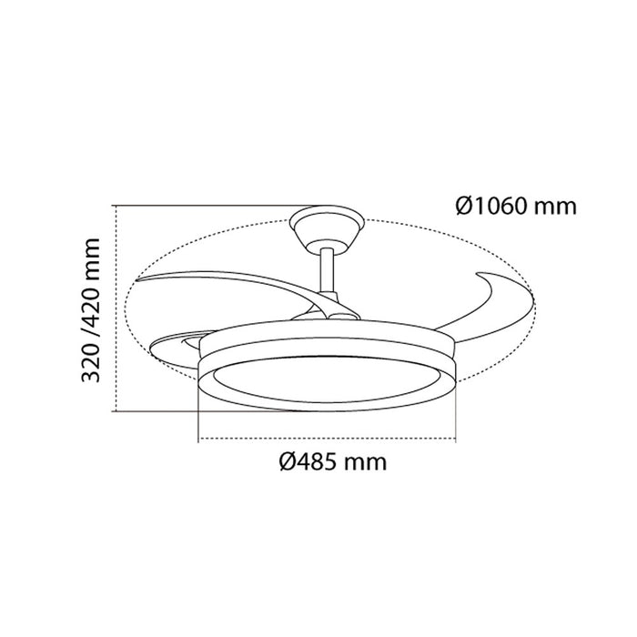 Ventilatore da Soffitto con Luce LED e Pale a Scomparsa