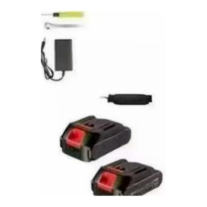 Due batterie, caricabatterie e accessori inclusi