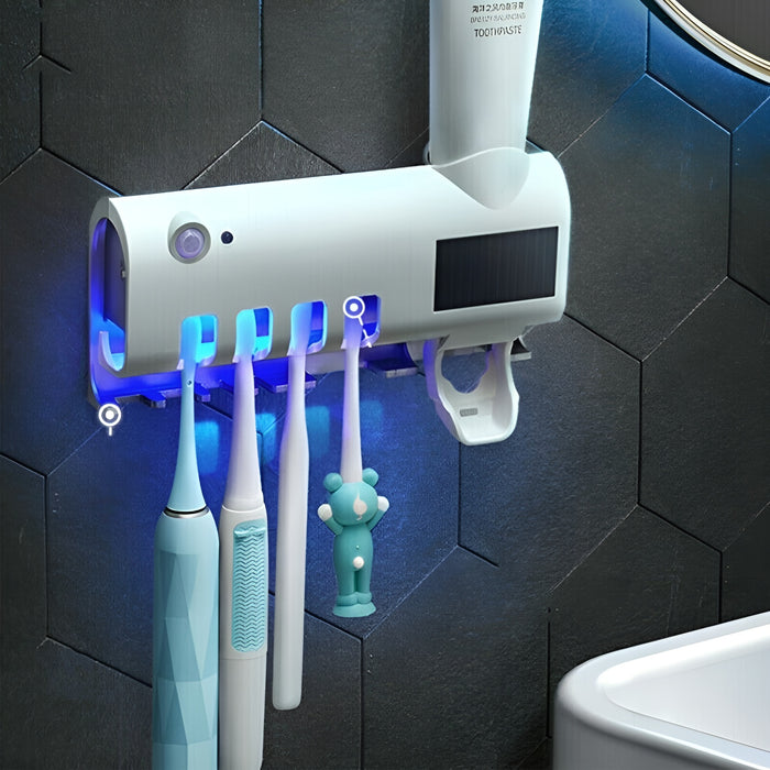 Porta Spazzolino Automatico con Dispenser di Dentifricio a Parete