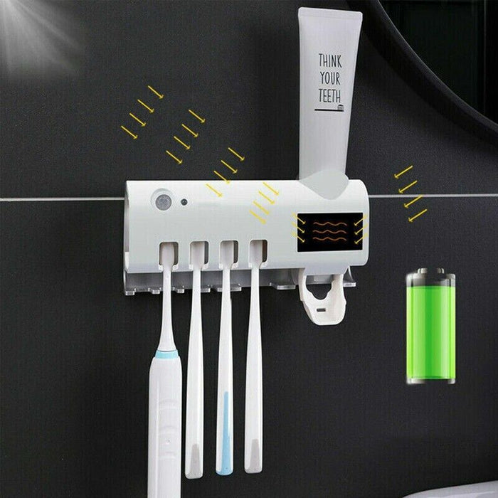 Porta Spazzolino Automatico con Dispenser di Dentifricio a Parete