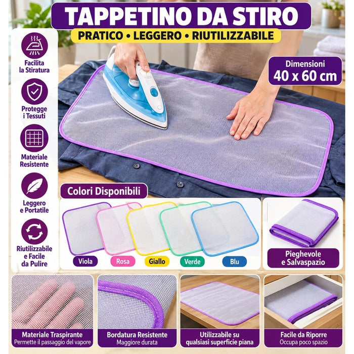 Tappetino da stiro protettivo in rete 40x60 cm, colori disponibili